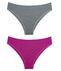 Kit 2 Calcinhas Sem Costura DelRio (5197) Mescla/Fucsia