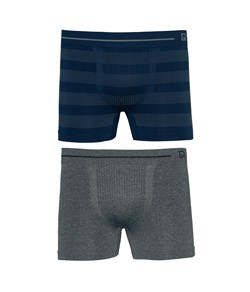 Kit 2 Cuecas Boxer Sem Costura DelRio (5415) Azul/Cinza