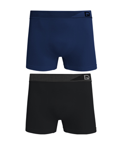 Kit 2 Cuecas Boxer Sem Costura DelRio (5439) Marinho/Preto
