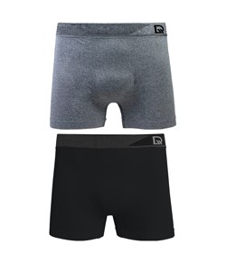 Kit 2 Cuecas Boxer Sem Costura DelRio (5439) Mescla/Preto