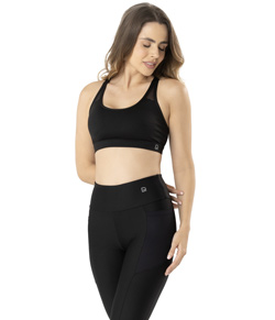 Conjunto Fitness Nadador com Tule DelRio (600422/660422) Preto