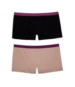 Kit 2 Calcinhas Boxer Sem Costura DelRio (8291) Preto/Quartzo