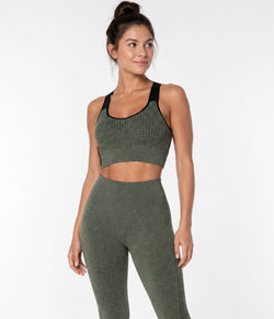 Conjunto Feminino Fitness DeMillus Ultraleve (61226/134) Verde Musgo