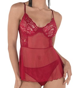 Baby Doll com Renda DeMillus Lybito (30239) Vermelho