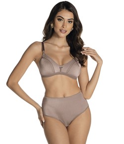 Conjunto Lingerie Sustenta��o DeMillus Nova Bib�lo (61486/57487) Bege