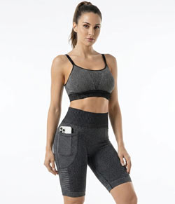 Conjunto Feminino Fitness DeMillus Violino (61617/94350) Grafite