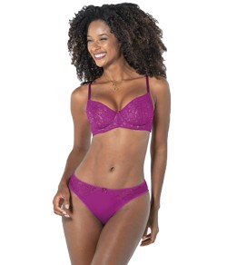 Conjunto Lingerie Rendado DeMillus Áuro (64654/51654) Uva