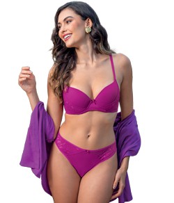 Conjunto Lingerie Fio Dental DeMillus Toccata (67863/51654) Uva
