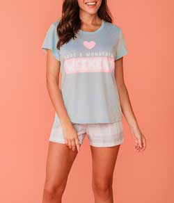 Pijama Feminino Curto Xadrez Danka (6760)