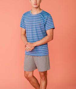 Pijama Curto Masculino Listrado Danka (6853)