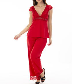Pijama Feminino Longo com Renda D'Rend (313) Microfibra - Rubi