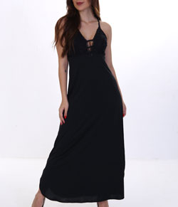 Camisola Longa com Renda D'Rend (327) Preto