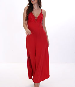 Camisola Longa com Renda D'Rend (327) Vermelho