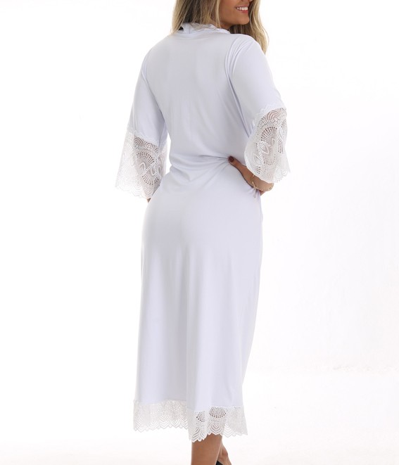 Robe Longo com Renda D'Rend (331) Branco 