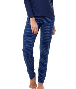 Calça Marinho Poá E-Pijama By Sepie (5090) Poliviscose