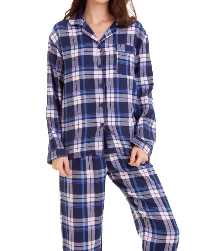 Pijama Feminino Flanela Xadrez Sepie (922) 100% Algodão
