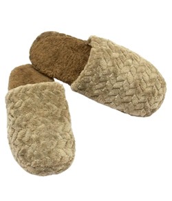 Pantufa Chinelo Peluciada Texturizada Floff (DK-P032) Marrom