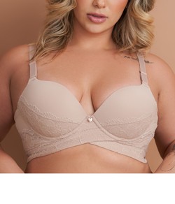 Suti� Abra�a Corpo Meia Ta�a Rendado Feminize (172) Plus Size