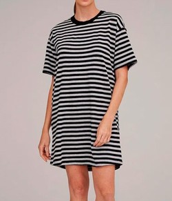Camisetão Listrado Oversized Algodão/Cotton Hering