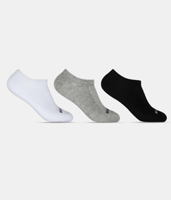 Kit 3 Meias Invis�vel Hoahi Branco/Preto/Cinza - Algod�o Sem Costura
