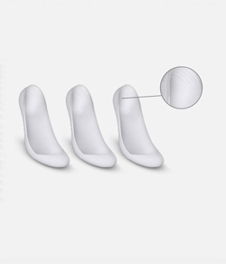 Kit 3 Meias Sapatilha Invisível Hoahi Branco - Algodão