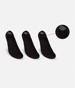Kit 3 Meias Sapatilha Invisível Hoahi Preto - Algodão