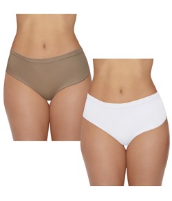 Kit 2 Calcinhas Sem Costura Hanes (1147) Branco/Chocolate