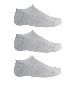 Kit 3 pares de meias Sapatilha Hanes (5190) Algodão - Mescla