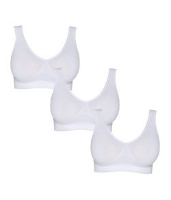 Kit 3 Top Al�as Largas Sem Costura Hanes Microfibra (5762) Brancos