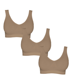Kit 3 Top Al�as Largas Sem Costura Hanes Microfibra (5762) Chocolate