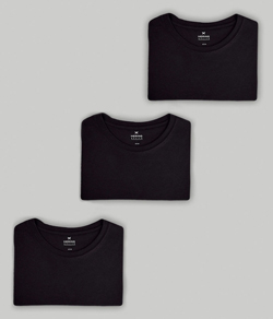 Kit Com 3 Camisetas Masculinas B�sicas Hering 100% Algod�o - Preto