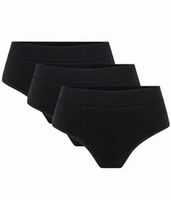 Kit 3 Calcinhas Cotton/Algodão Cavada Hering - Preta
