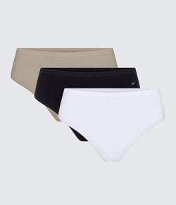 Kit 3 Caleçon Algodão Hering - Branco/Preto/Bege