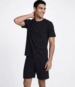 Pijama Masculino Curto 100% Algod�o Pima Hering - Preto