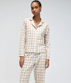 Pijama Feminino Longo Americano Xadrez Hering