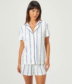 Pijama Feminino Americano Curto Estampado Hering - Viscose
