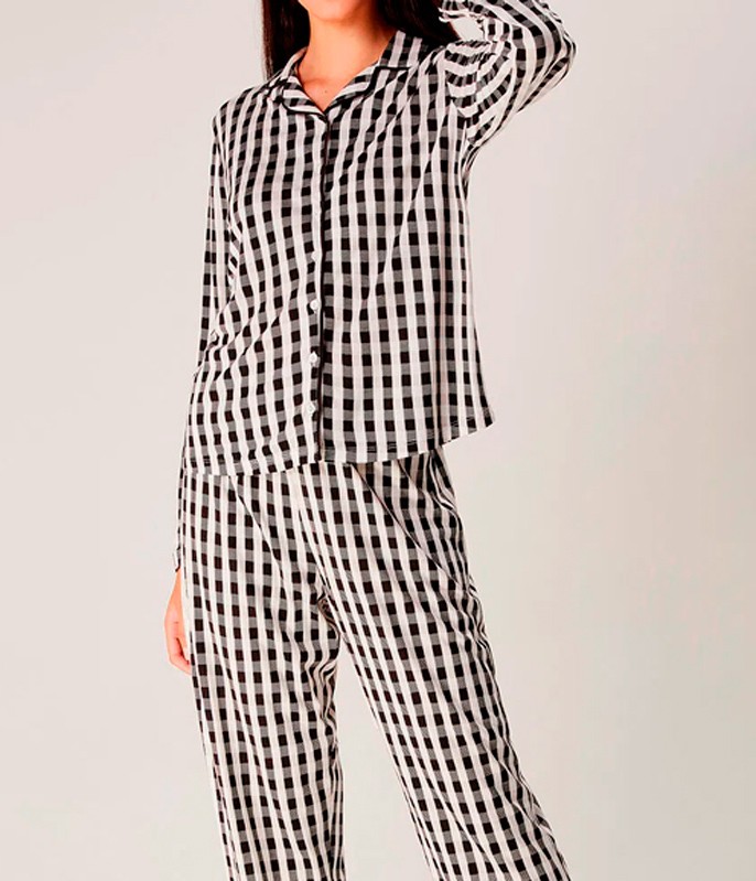 Pijama Feminino Americano Longo Hering 100 Viscose lingerie .br
