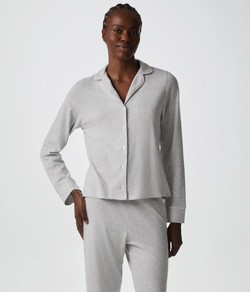 Pijama Americano Feminino Longo Hering Algodão - Cinza