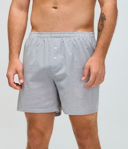 Cueca Samba Canção Xadrez 100% Algodão Hering - Branco