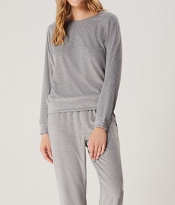 Pijama Feminino Longo Plush Hering - Cinza