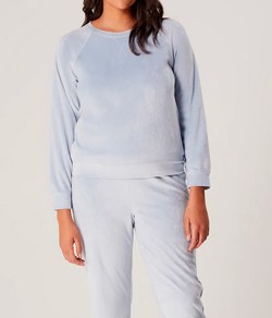 Pijama Feminino Longo Plush Hering - Azul