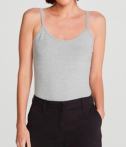 Regata Básica Slim Cotton/Algodão/Algodão com Alças Finas Hering