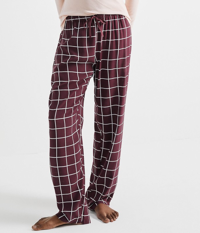 Calça Feminina Pijama Xadrez Hering 100% Viscose ::