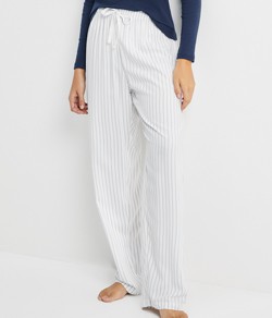 Calça Feminina Pijama Listrada Hering - 100% Viscose
