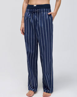 Calça Feminina Pijama Listrada Hering - Azul