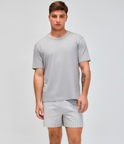 Pijama Masculino Listrado Curto Hering 100% Algodão