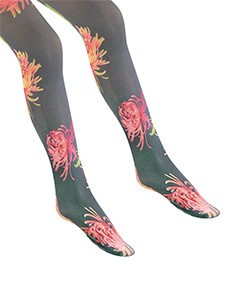 Meia-Cal�a Estampada 3D Fleur Oriental Jiggy (ORI) Fio 50