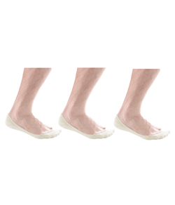 Kit 3 Pares de Meias Invisíveis Unissex Lupo (03287-001) Branco