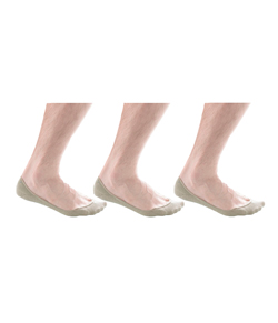 Kit 3 Pares de Meias Invisíveis Unissex Lupo (03287-001) Bege