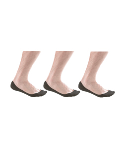 Kit 3 Pares de Meias Invisíveis Unissex Lupo (03287-001) Preto